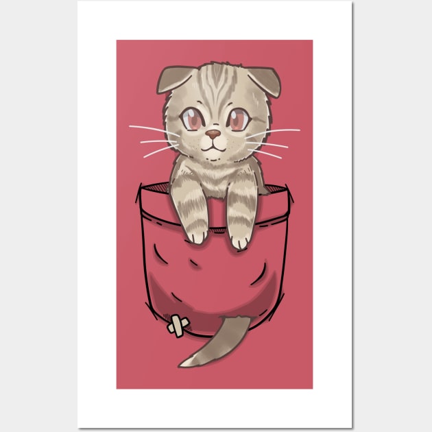 Pocket Cute Scottish Fold Wall Art by TechraPockets